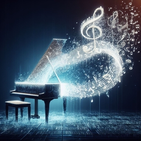 唯美五线谱钢琴乐器摄影图片